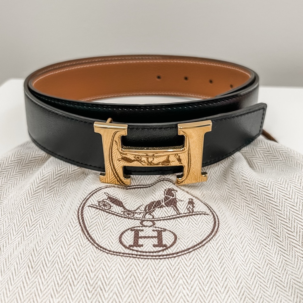 Hermes H Belt Buckle and Reversible Leather Strap - 24mm